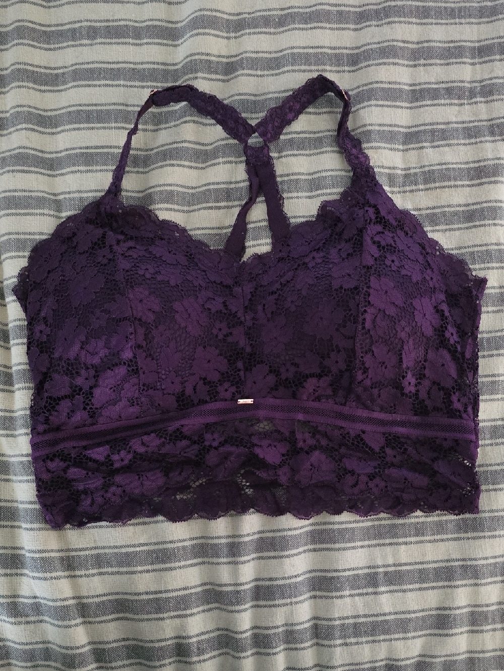 Lace Racerback Bralette in Deep Purple